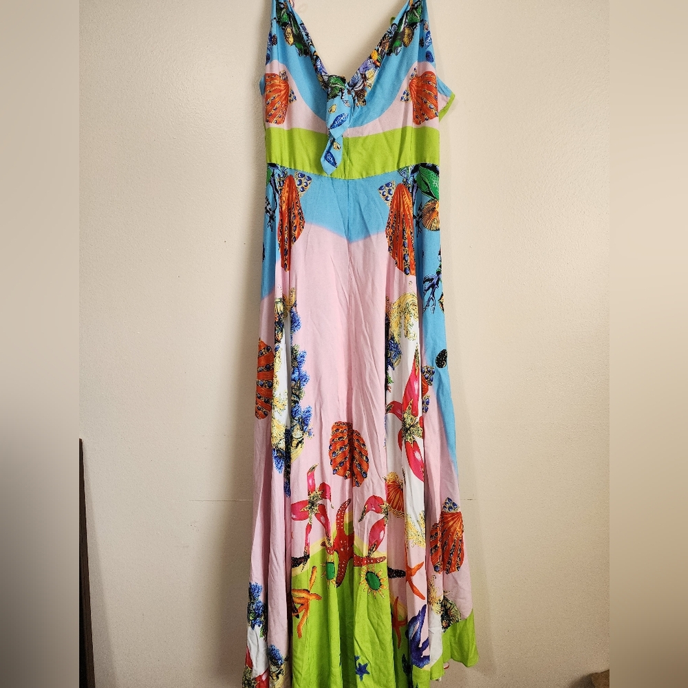 Colorful Butterfly Print Maxi Dress